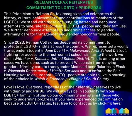 Relman Colfax Reiterates Commitment to LGBTQ+ Pride 2024